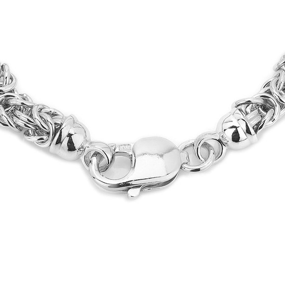 Vanbelle Sterling Silver Jewelry Hand-Made Byzantine Chain Bracelets - Picture 3 of 6